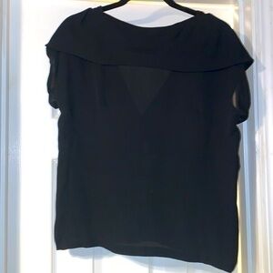 NWOT Morgane Le Fay rare Nadine black silk top